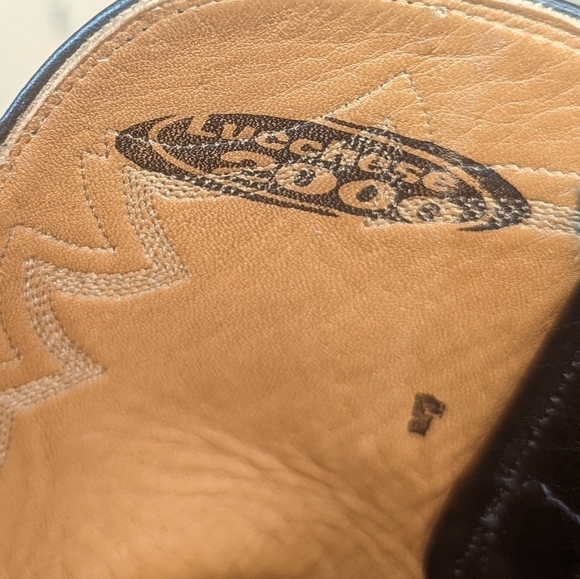 Lucchese Boots men's size 8D Exotic Genuine Black Ostrich Leg classic Western co - Picture 14 of 15